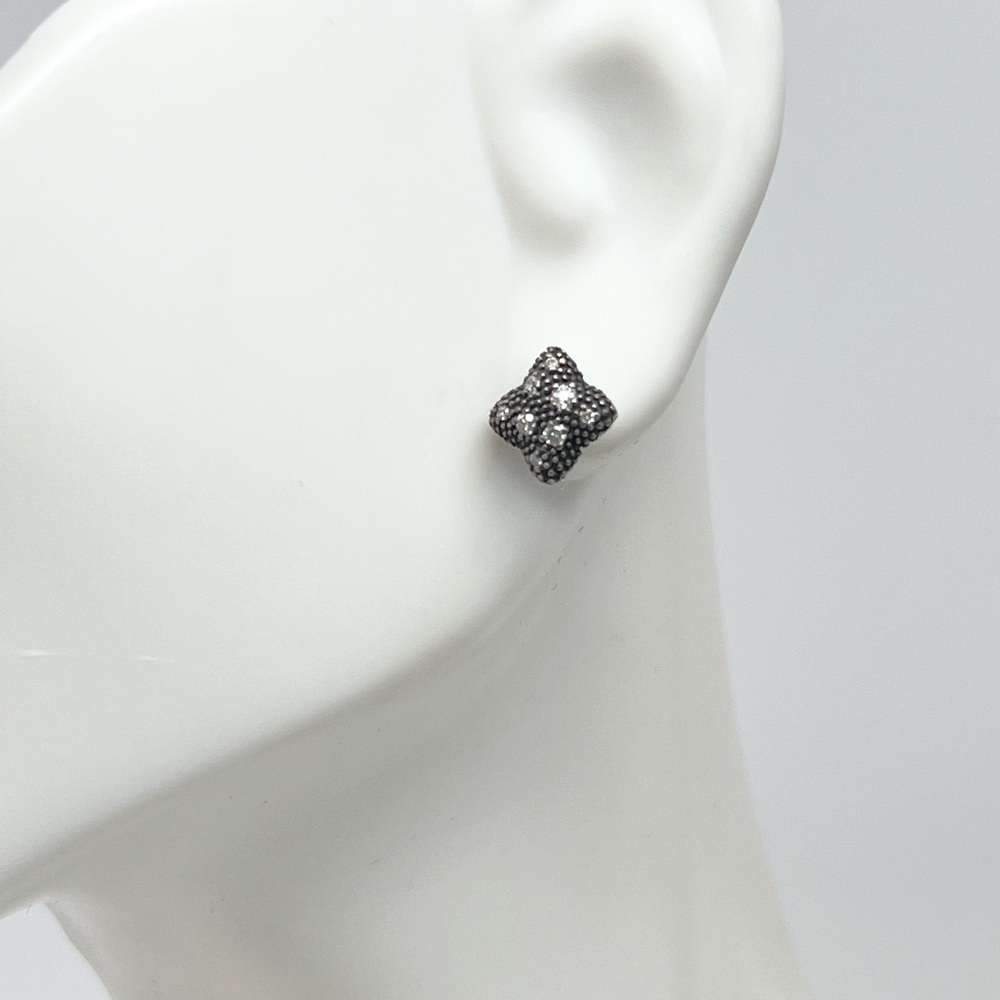 David Yurman Midnight Melange Diamond Stud Earrings .925 - Picture 4 of 8